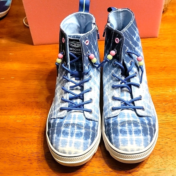 Skechers Blue Tie-Dye High-Top Sneakers - Picture 2 of 6